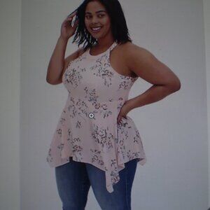 nwt TORRID BLUSH PINK FLORAL SUMMER TOP SZ 2X